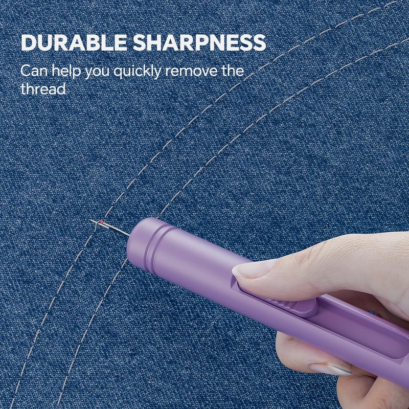 QinYj 2 in 1 Automatic Needle Threaders Seam Ripper Sewing Tools Family Life Sewing Tools Seam Rippers Telescopic Safety Threading Device - Image 5